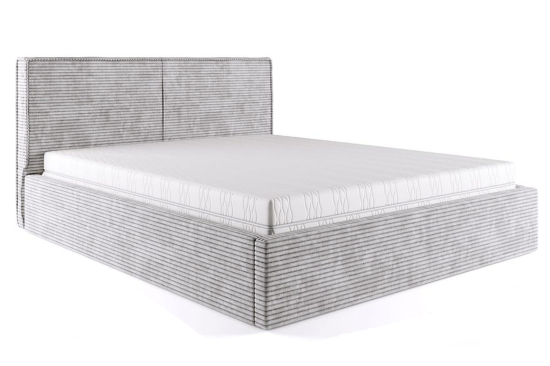 Proste łóżko tapicerowane z pojemnikiem Riva 120x200